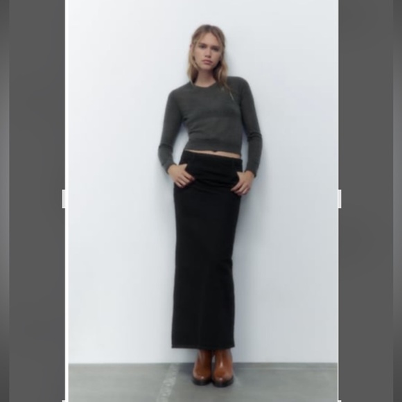 ZARA WOOL AND ALPACA BLEND FINE KNIT SWEATER DARK GREY SZ M - Picture 6 of 12